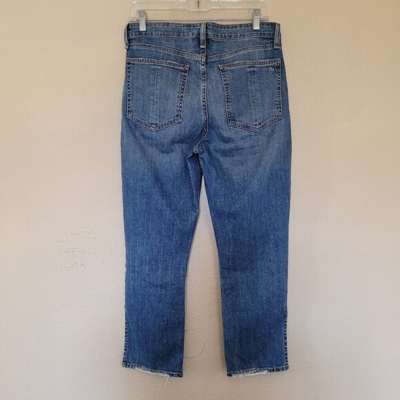 RAG & BONE Nina High Rise Ankle Flare Jeans Size 29 Blue Side Slit Stretchy Euc - Picture 10 of 10
